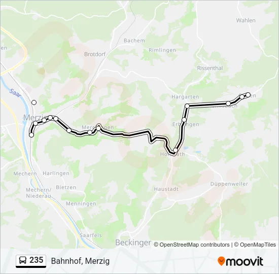 235 Bus Line Map