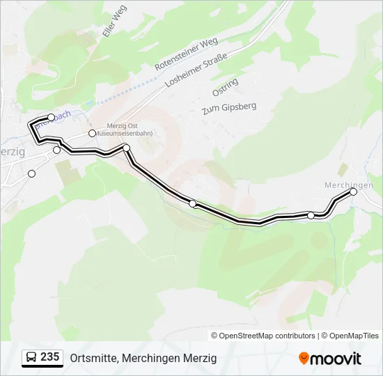 235 Bus Line Map