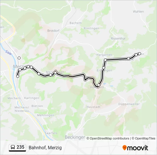 235 Bus Line Map
