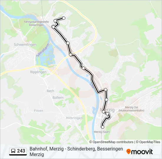 243 Bus Line Map