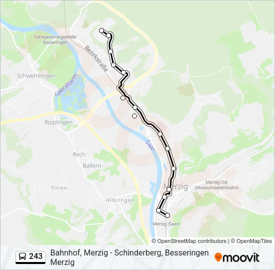 243 Bus Line Map