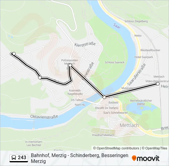 243 Bus Line Map