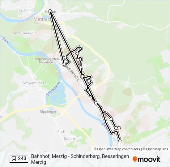 243 Bus Line Map