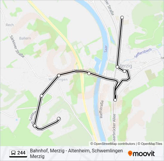 244 Bus Line Map