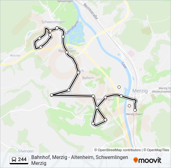 244 Bus Line Map