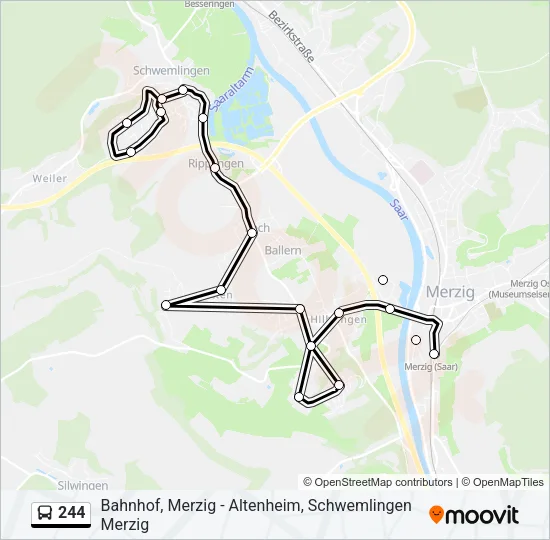 244 Bus Line Map