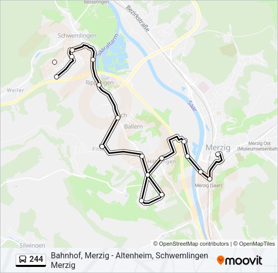 244 Bus Line Map