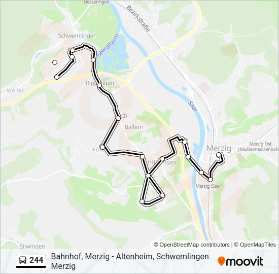 244 Bus Line Map