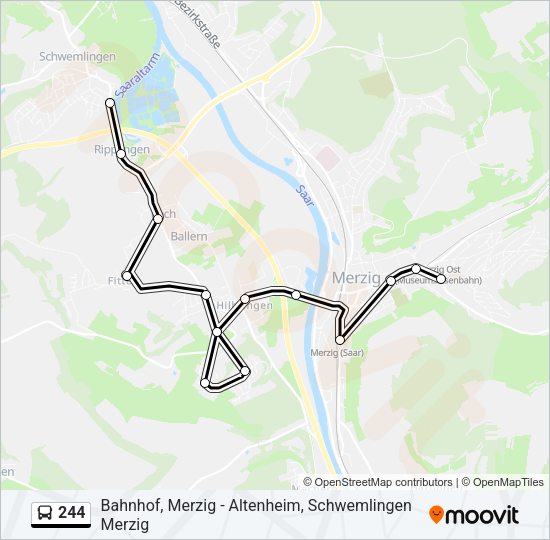 244 Bus Line Map