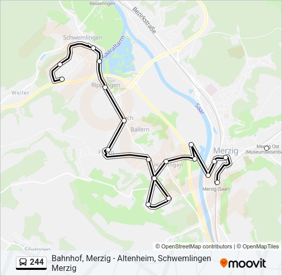 244 Bus Line Map