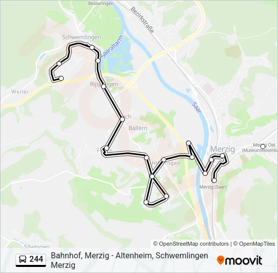 244 Bus Line Map