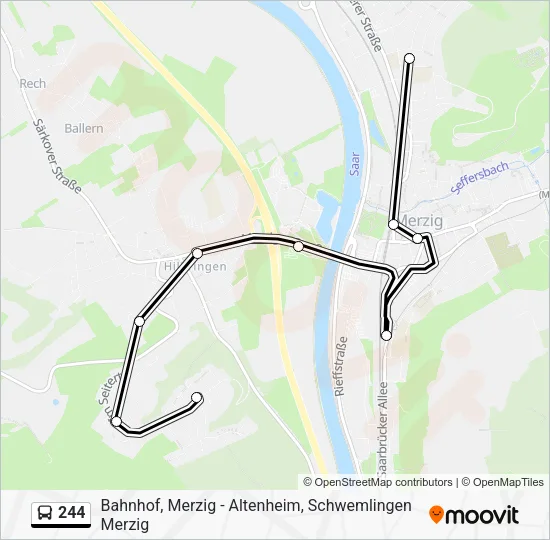 244 Bus Line Map