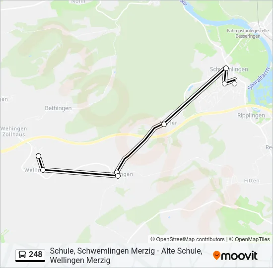 Buslinie 248 Karte