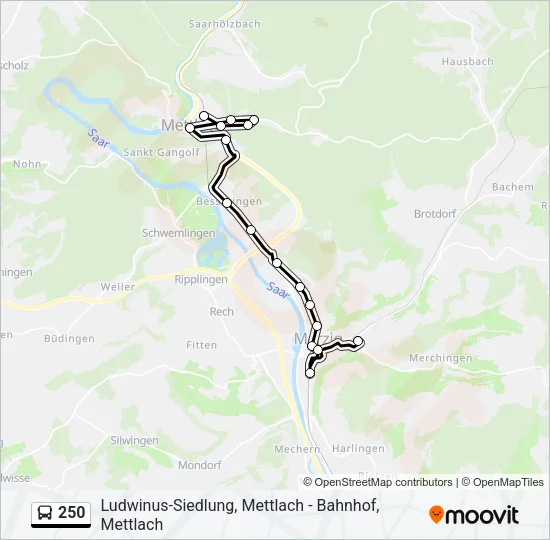 250 Bus Line Map
