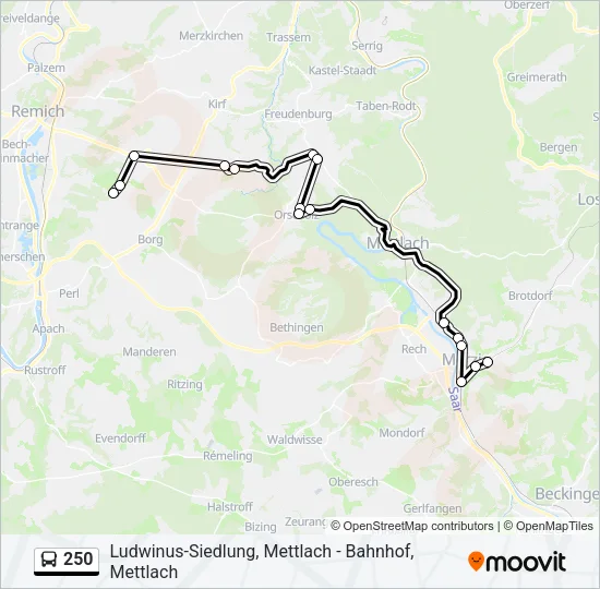 250 Bus Line Map