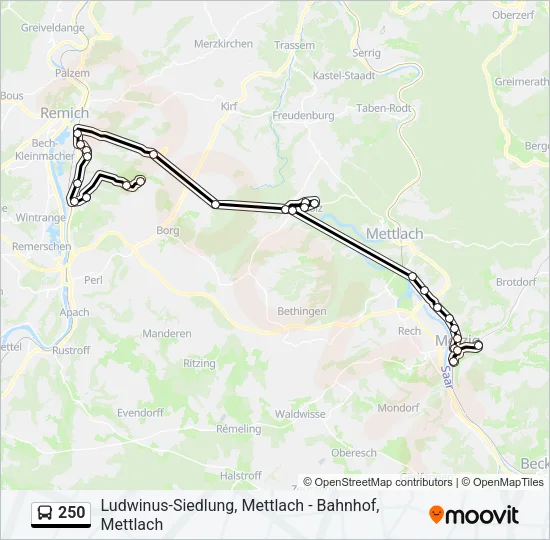 250 Bus Line Map