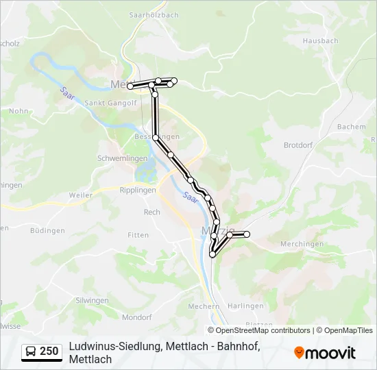 250 Bus Line Map