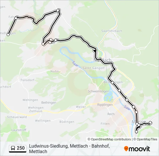 250 Bus Line Map