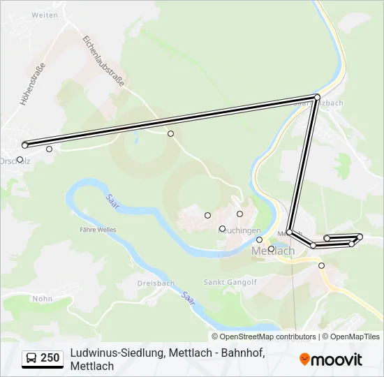 250 Bus Line Map