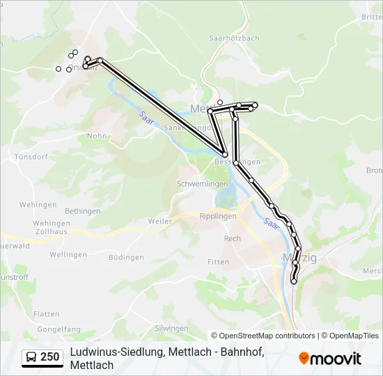 250 Bus Line Map