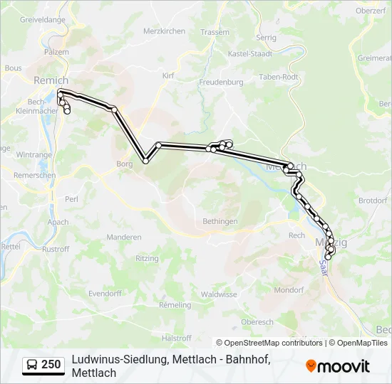 250 Bus Line Map