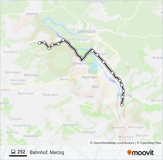 252 Bus Line Map