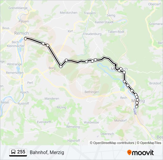 Автобус 255: карта маршрута
