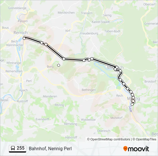 255 Bus Line Map