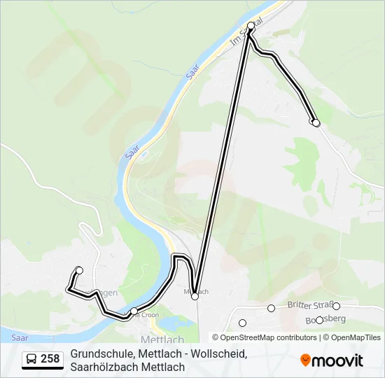 258 Bus Line Map