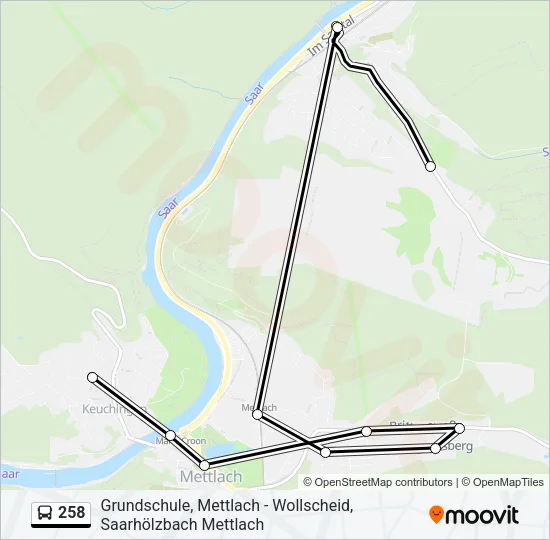 258 Bus Line Map