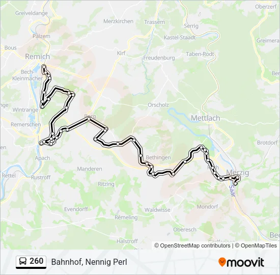 260 Bus Line Map