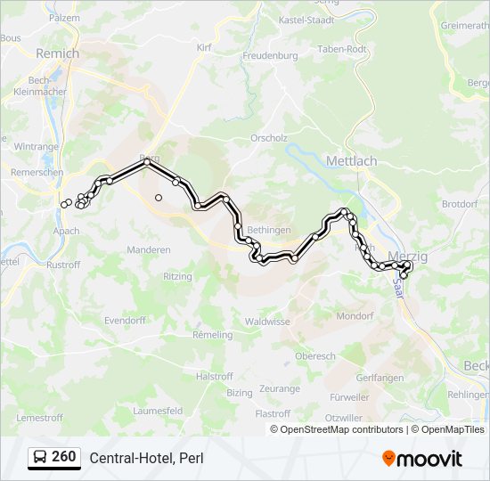 Автобус 260: карта маршрута