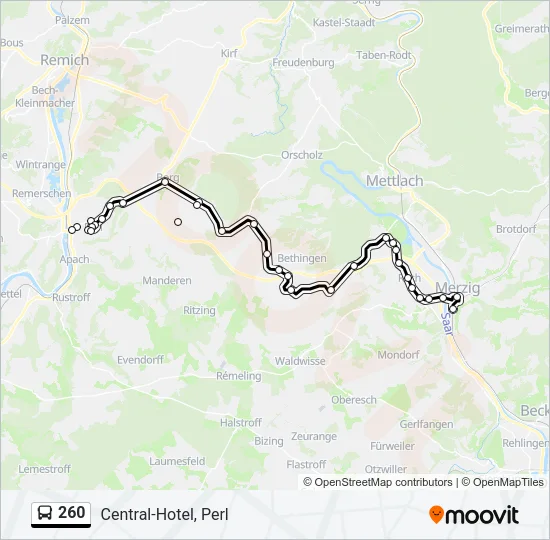 260 Bus Line Map