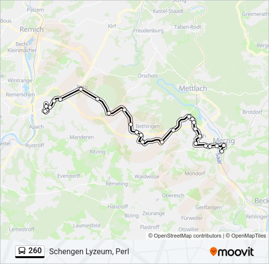 Автобус 260: карта маршрута