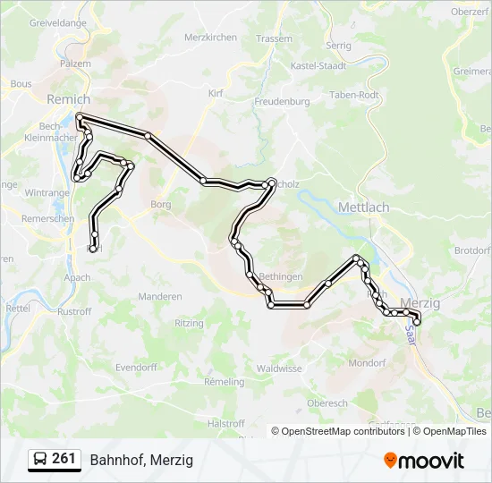 261 Bus Line Map