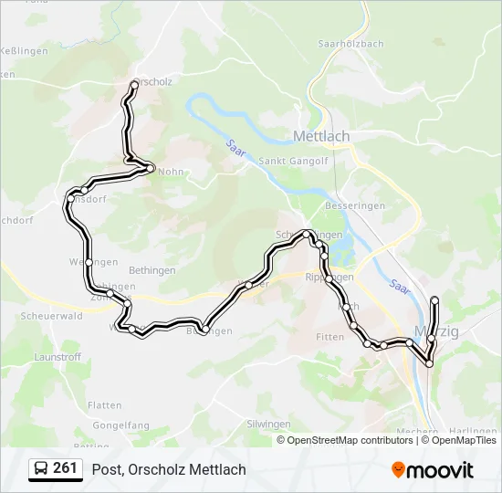 261 Bus Line Map