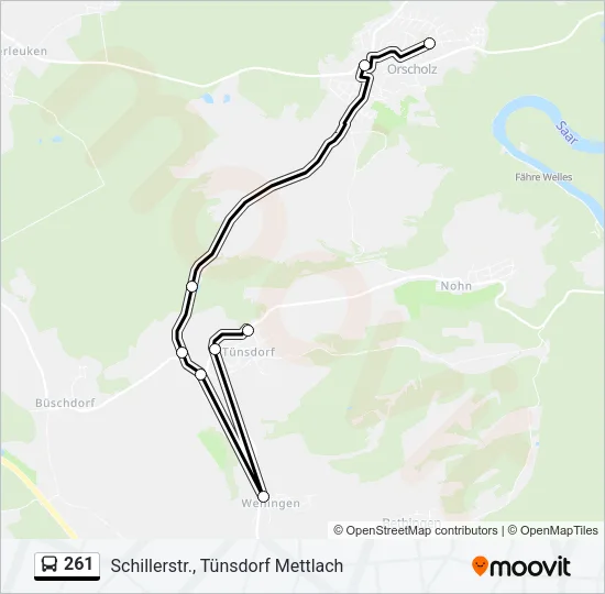 261 Bus Line Map