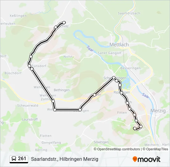 261 Bus Line Map