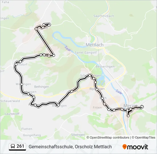 261 Bus Line Map