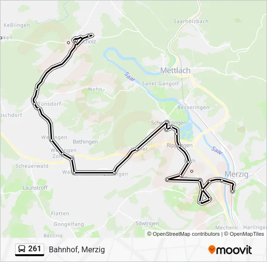 261 Bus Line Map