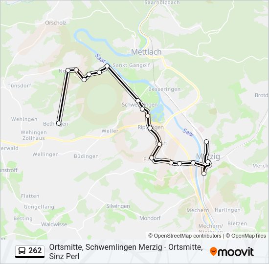 262 Bus Line Map