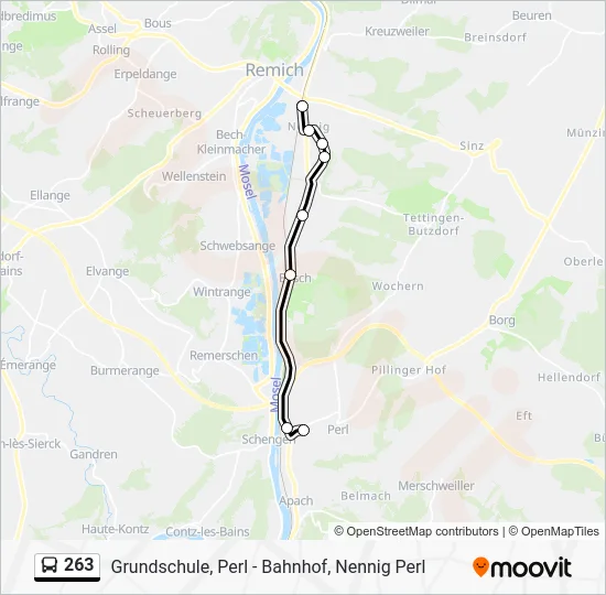 Автобус 263: карта маршрута