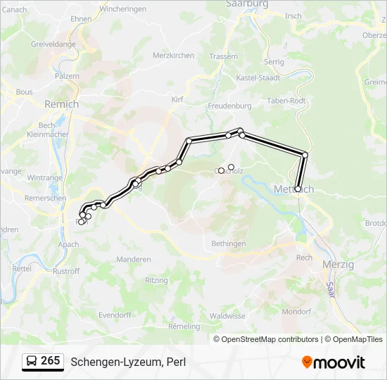 Автобус 265: карта маршрута