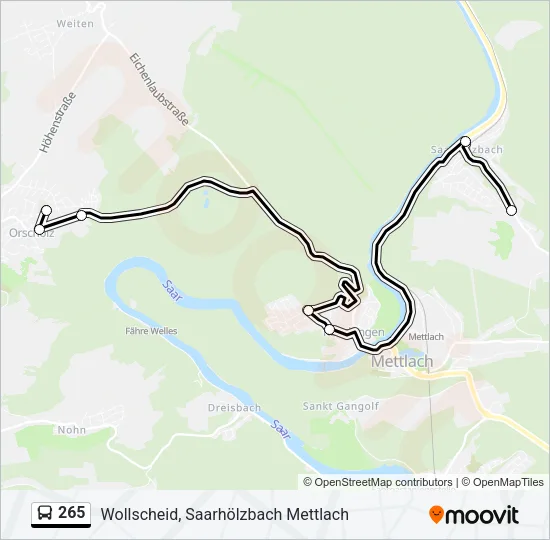 265 Bus Line Map