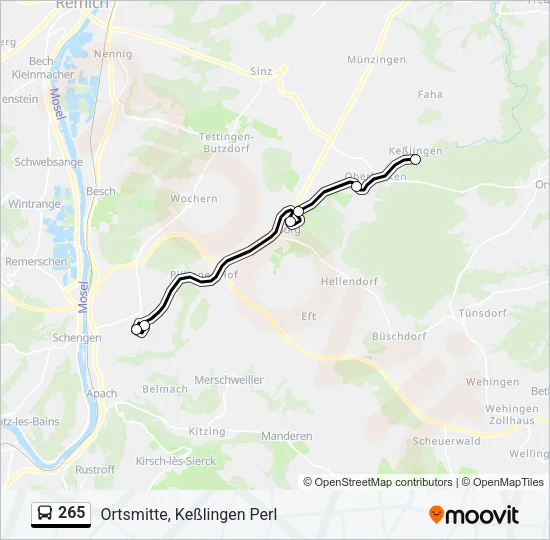 265 Bus Line Map