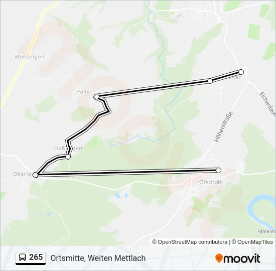 265 Bus Line Map