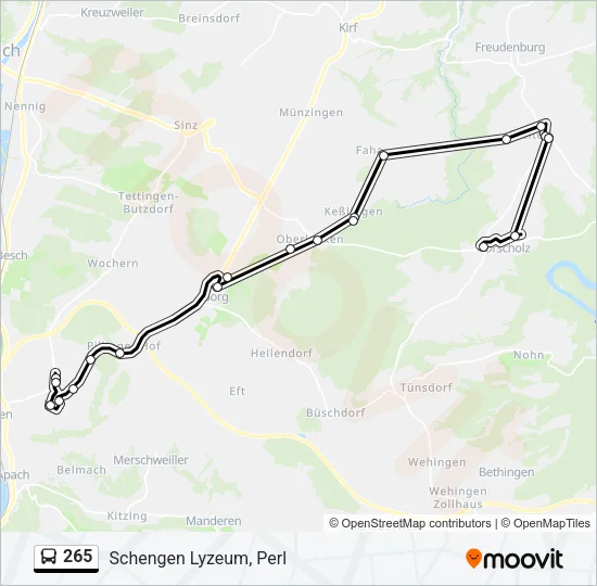 265 Bus Line Map