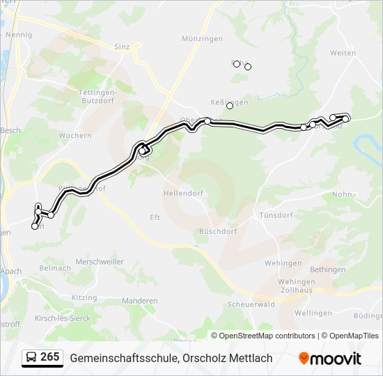 265 Route: Schedules, Stops & Maps - Gemeinschaftsschule, Orscholz ...