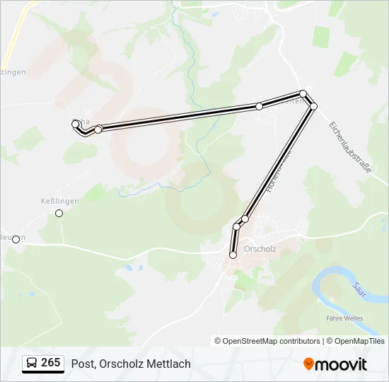 265 Bus Line Map