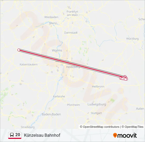 20 Bus Line Map